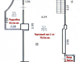 План помещения: Аренда магазина, 123 м² , Левашовский проспект  , №2