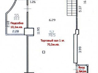 План помещения: Аренда магазина, 123 м² , Левашовский проспект  , №2